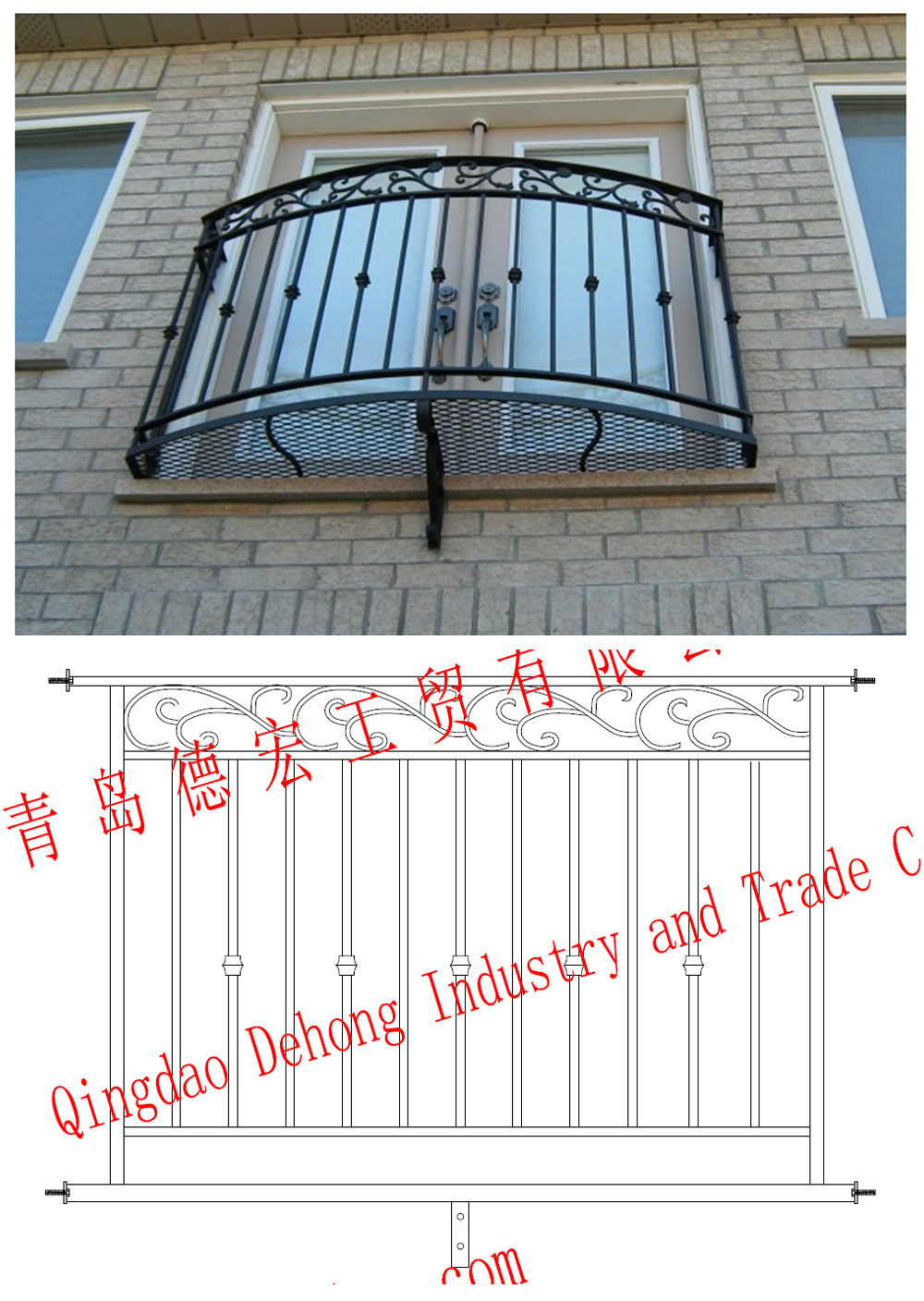Ornamental Security Customized Wrought Iron Fences/Fencing