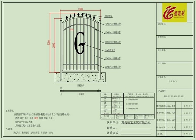 Ornamental Garden Safety Small Entrance Door/Side Gate/Wrought Iron Gate