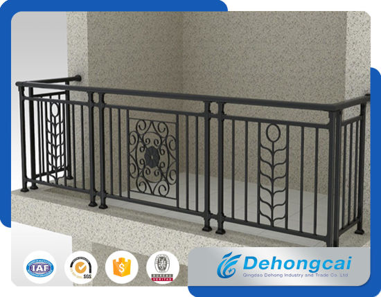 Galvanized Steel Balcony Safety Fence / Decorative Wrought Iron Balcony Railing