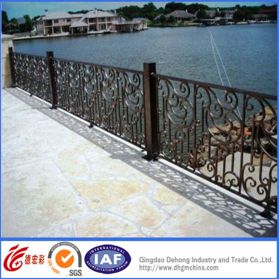 Decorative Residential Safety Concise Wrought Iron Fence (dhfence-27)