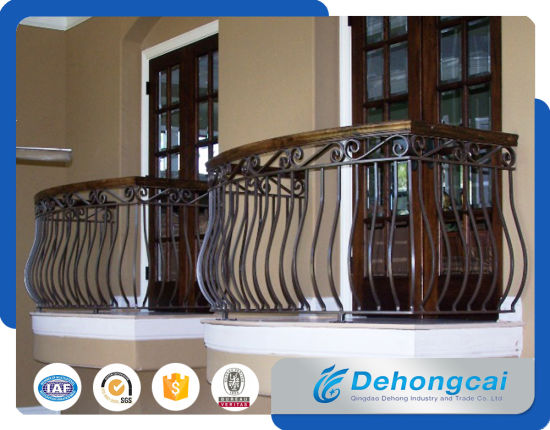 Light Galvanized Steel Balcony Railing / Safety Wrought Iron Balcony Balustrade