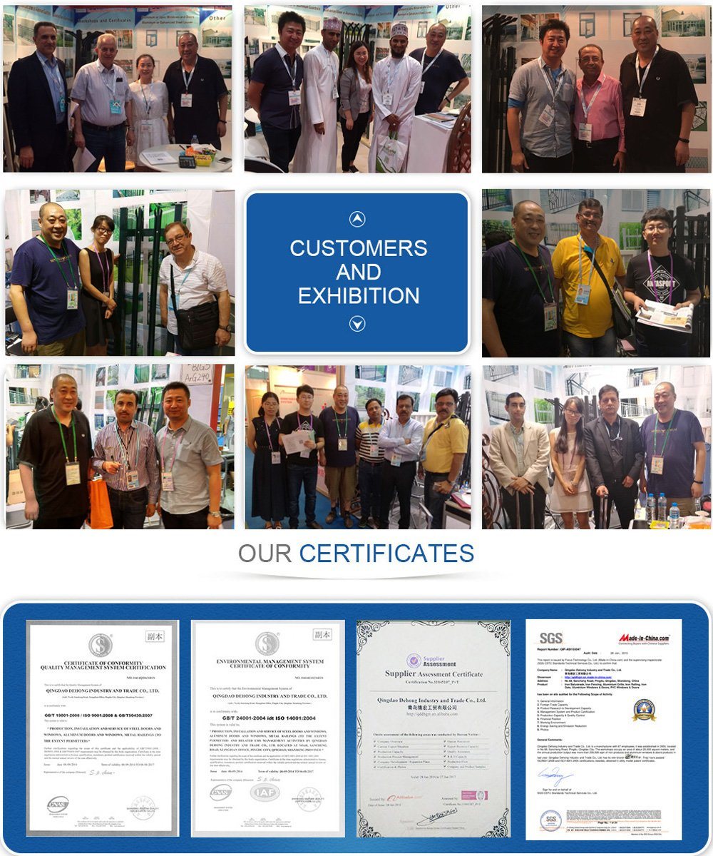 Decorative Outdoor Wrought Iron Balcony Railing Balustrade with Powder Coated