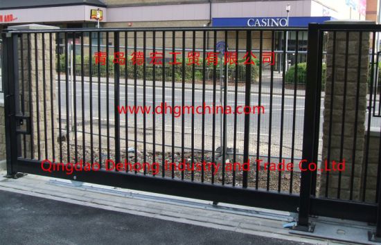 Black Wrought Iron Entrance Sliding Gates