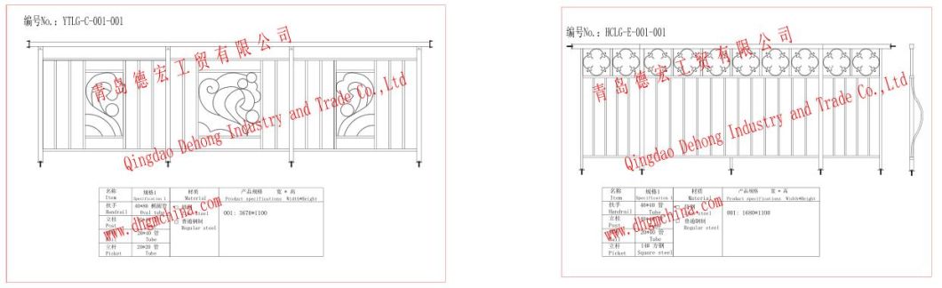 Beautiful Decorative Vintage Wrought Iron Balcony Railing Balustrade