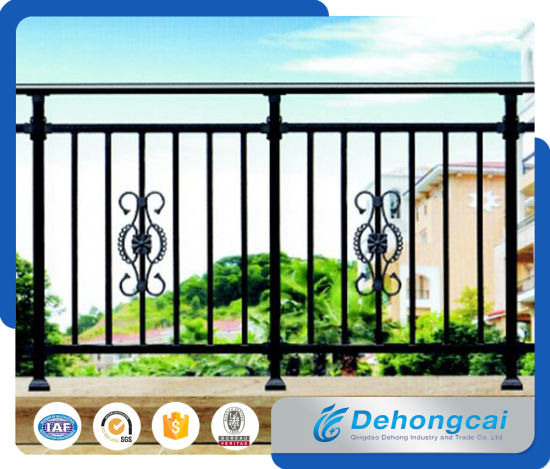 Ornamental Security Indoor Powder Coated Wrought Iron Balcony Railing Designs