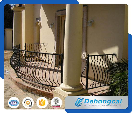 Light Galvanized Steel Balcony Railing / Safety Wrought Iron Balcony Balustrade