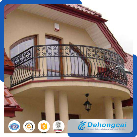 Security PVC Coated Iron Balcony Fence / Economic Iron Balcony Fence