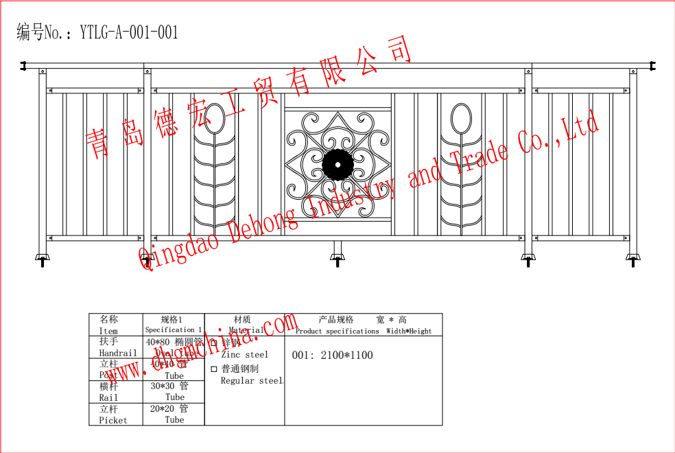 Professional Galvanized Iron Balcony Fence for Decoration