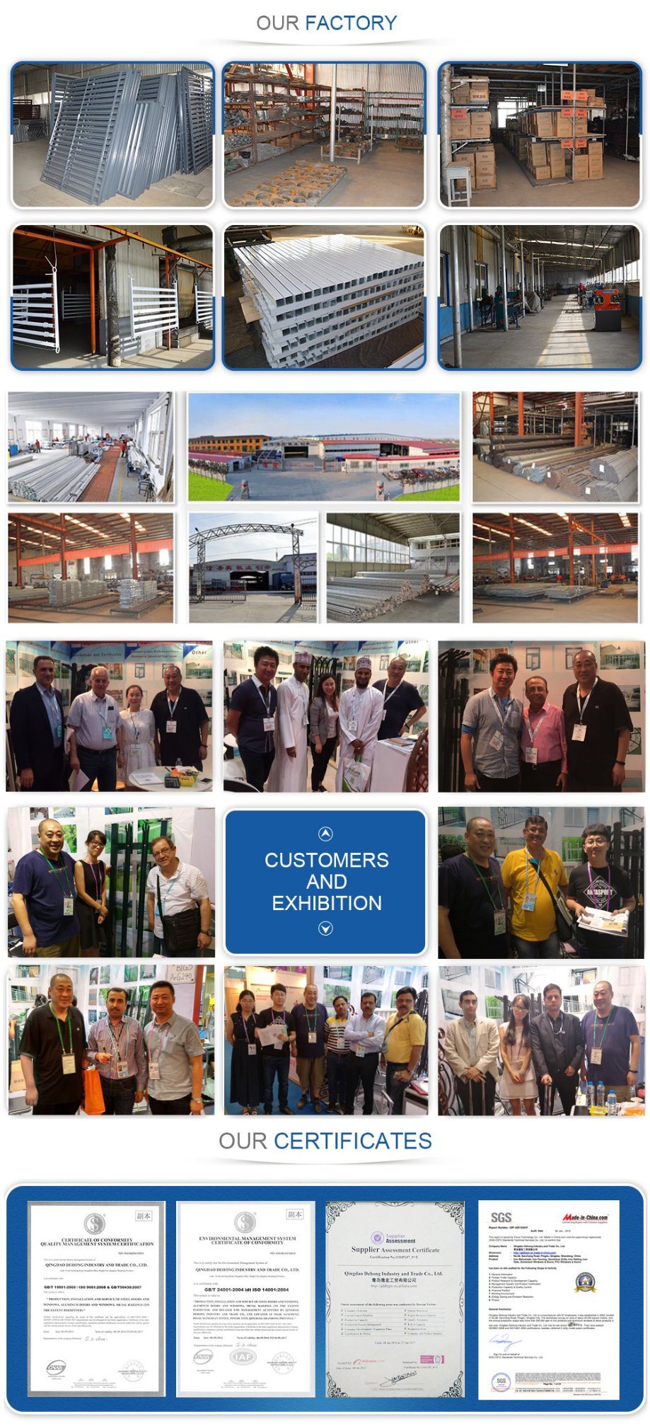 Aluminum Balcony Balustrade / Galvanized Steel / Wrought Iron Balcony Safety Fence