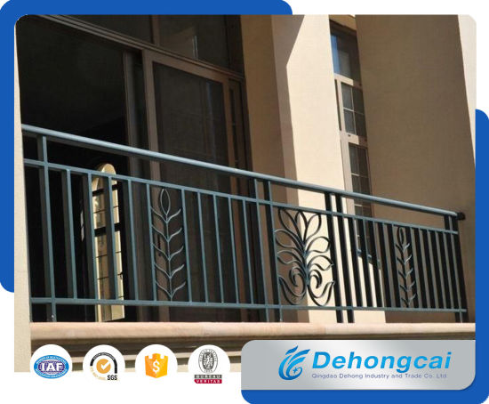 Cheap Wrought Iron Fence / Powder Coated Galvanized Steel Balcony Railing