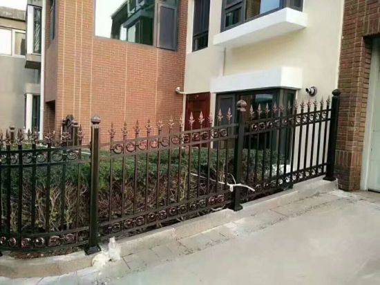Black Powder Coating Wrought Iron/Steel Garden Fences