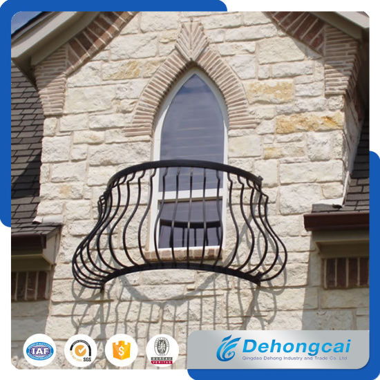 Galvanized Wrought Iron Balcony Safety Fence / Security Aluminium Balcony Balustrade