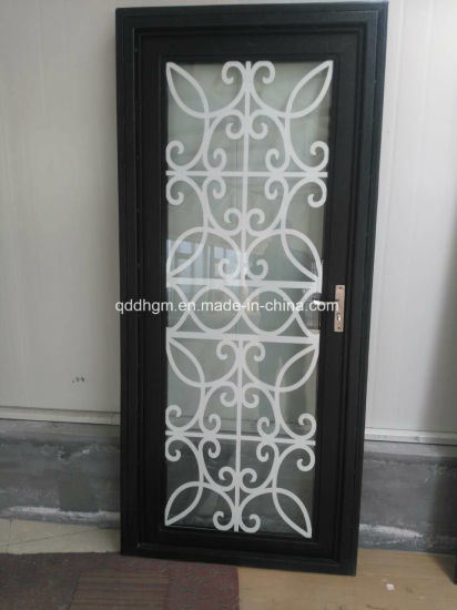 New Design Galvanized Steel Door with Tempered Glass