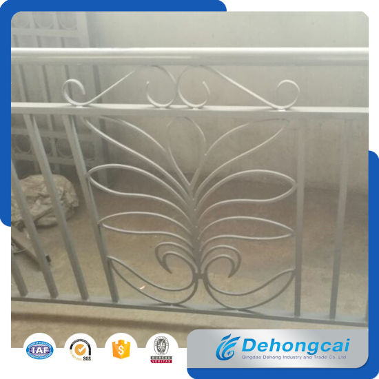 Cheap Wrought Iron Fence / Powder Coated Galvanized Steel Balcony Railing