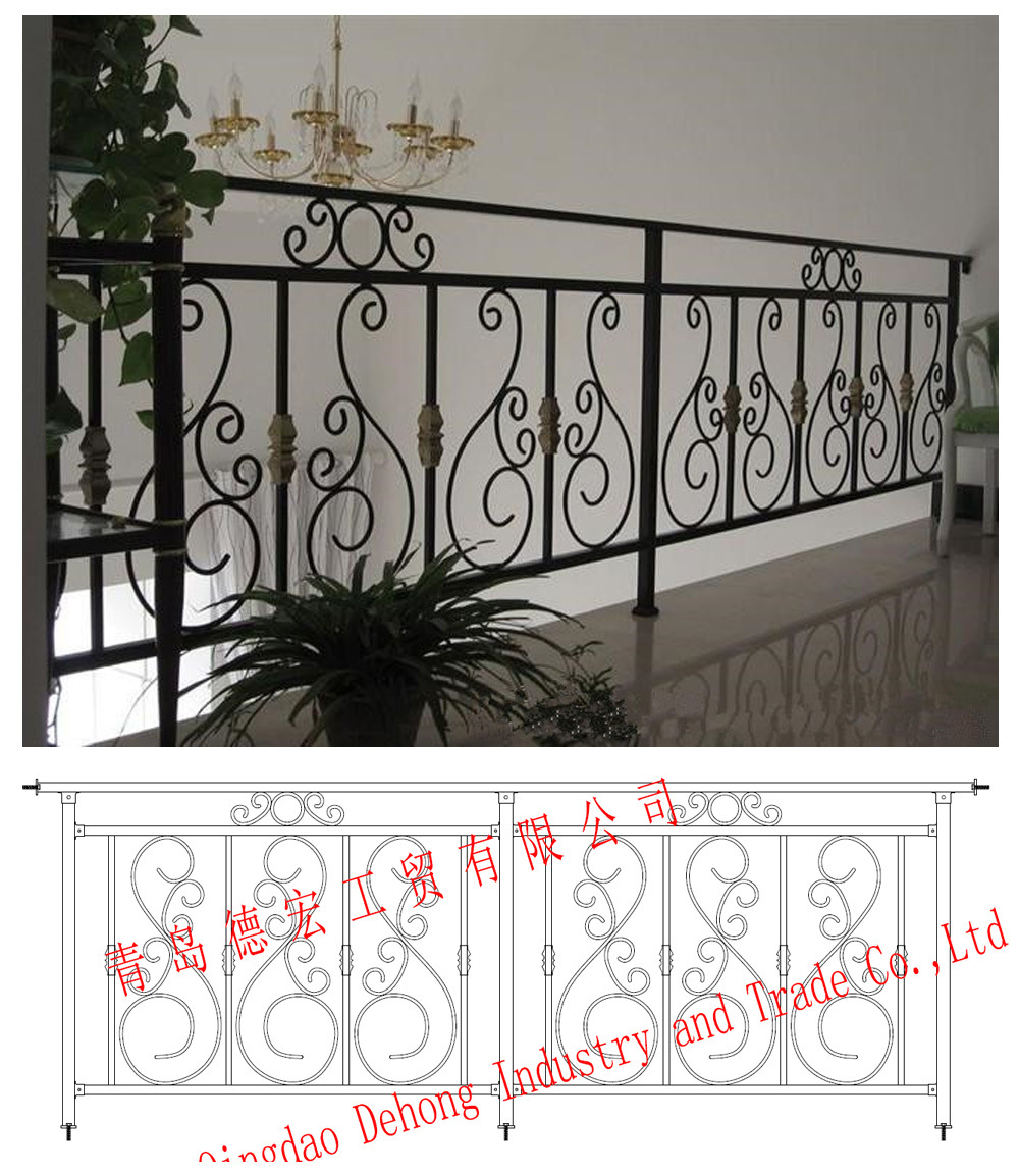 Decorative Durable European Wrought Iron Fence