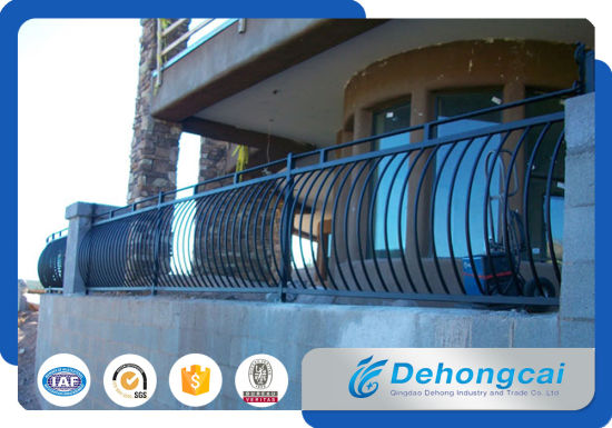 Security PVC Coated Iron Balcony Fence / Economic Iron Balcony Fence