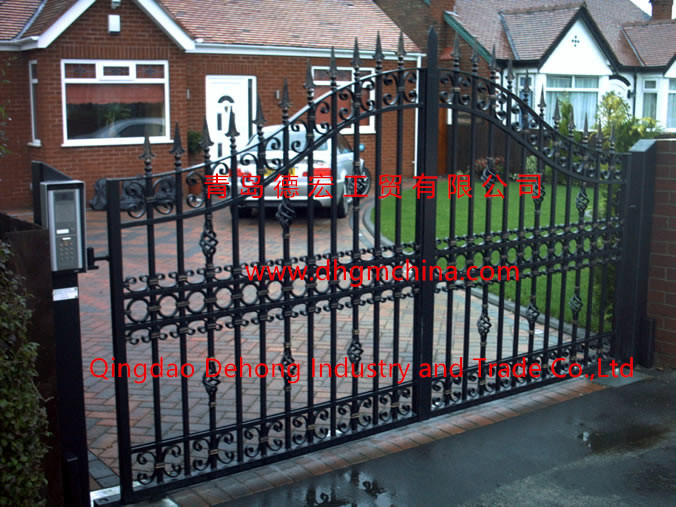 Black Wrought Iron Entrance Sliding Gates